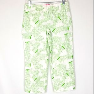 Lilly Pulitzer Green Embroidered Butterflies Pants